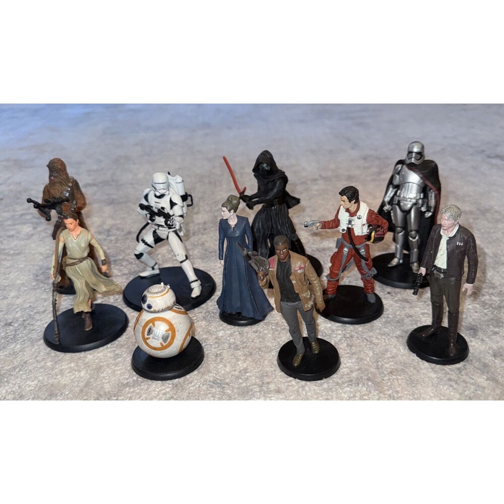 STAR WARS The Force Awakens Cake Topper Figures Lot of 10